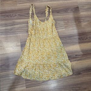 Yellow patterned 3 tier dress